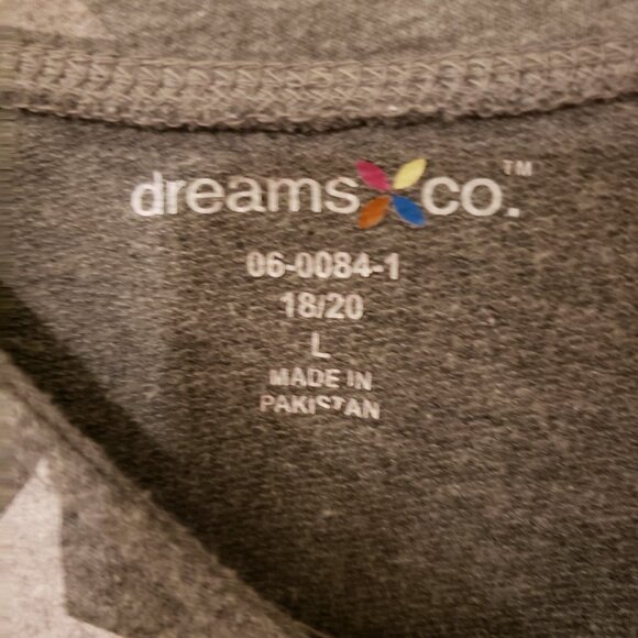 Catherine's Dreams Co. Gray Star Pattern Short sleeve Robe sz L (18-20) - Picture 2 of 3